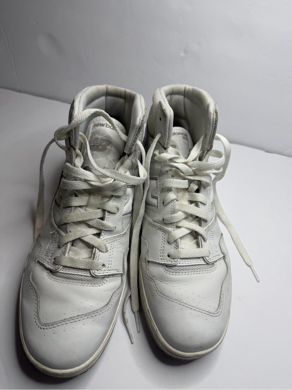 New Balance White Men's Leather Sneakers